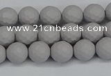 CSB1941 15.5 inches 6mm faceted round matte shell pearl beads