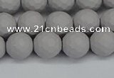 CSB1943 15.5 inches 10mm faceted round matte shell pearl beads