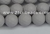 CSB1944 15.5 inches 12mm faceted round matte shell pearl beads