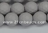 CSB1945 15.5 inches 14mm faceted round matte shell pearl beads