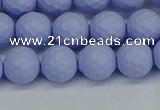 CSB1961 15.5 inches 6mm faceted round matte shell pearl beads