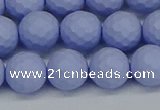 CSB1962 15.5 inches 8mm faceted round matte shell pearl beads