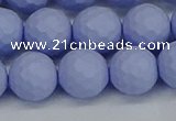 CSB1963 15.5 inches 10mm faceted round matte shell pearl beads