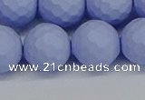 CSB1965 15.5 inches 14mm faceted round matte shell pearl beads