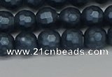 CSB1972 15.5 inches 8mm faceted round matte shell pearl beads