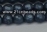 CSB1973 15.5 inches 10mm faceted round matte shell pearl beads