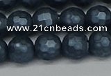 CSB1974 15.5 inches 12mm faceted round matte shell pearl beads