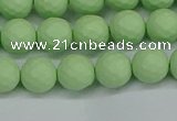 CSB1991 15.5 inches 6mm faceted round matte shell pearl beads