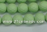 CSB1992 15.5 inches 8mm faceted round matte shell pearl beads