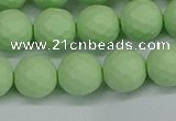 CSB1993 15.5 inches 10mm faceted round matte shell pearl beads