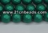 CSB2001 15.5 inches 6mm faceted round matte shell pearl beads