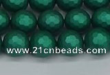 CSB2002 15.5 inches 8mm faceted round matte shell pearl beads