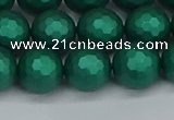 CSB2003 15.5 inches 10mm faceted round matte shell pearl beads