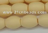 CSB2100 15.5 inches 10*14mm rice matte shell pearl beads