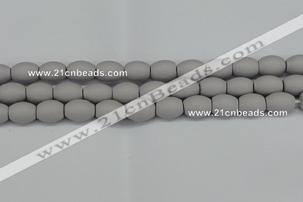 CSB2105 15.5 inches 10*14mm rice matte shell pearl beads