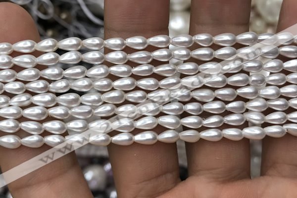 CSB2122 15.5 inches 3*6mm teardrop shell pearl beads wholesale