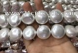 CSB2131 15.5 inches 25mm flat round shell pearl beads wholesale