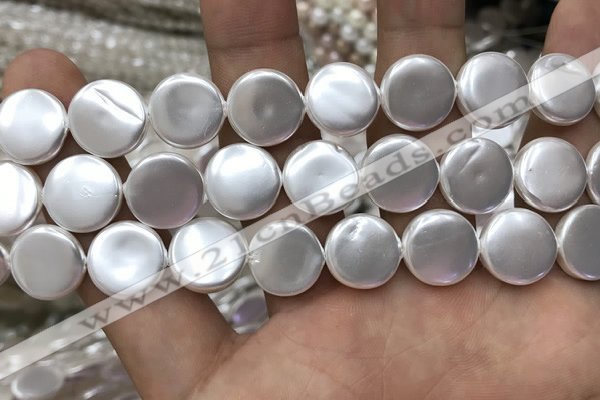CSB2139 15.5 inches 16mm coin shell pearl beads wholesale