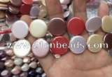 CSB2146 15.5 inches 20mm coin mixed shell pearl beads wholesale