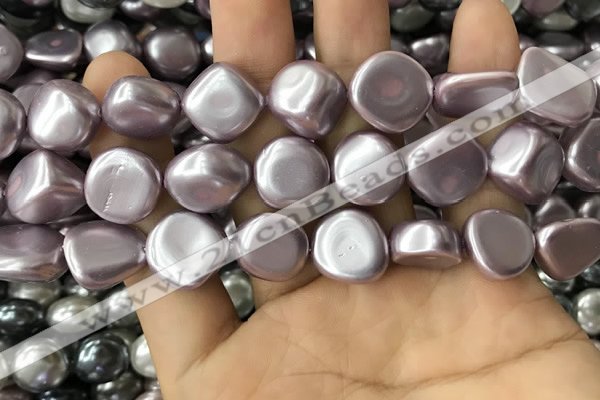 CSB2156 15.5 inches 14*14mm - 15*15mm baroque shell pearl beads