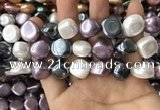 CSB2157 15.5 inches 14*14mm - 15*15mm baroque mixed shell pearl beads