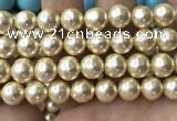 CSB2188 15.5 inches 18mm ball shell pearl beads wholesale