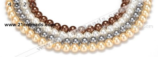 CSB22 16 inches 8mm round shell pearl beads Wholesale