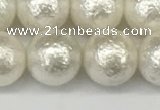 CSB2203 15.5 inches 10mm round wrinkled shell pearl beads wholesale