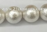 CSB2205 15.5 inches 14mm round wrinkled shell pearl beads wholesale