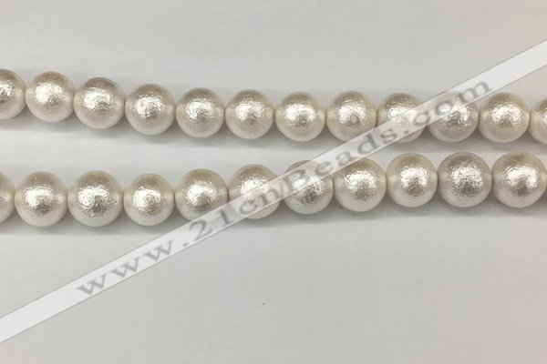 CSB2205 15.5 inches 14mm round wrinkled shell pearl beads wholesale