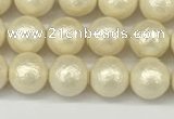 CSB2211 15.5 inches 6mm round wrinkled shell pearl beads wholesale