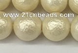 CSB2214 15.5 inches 12mm round wrinkled shell pearl beads wholesale