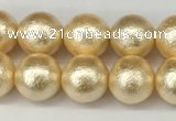 CSB2222 15.5 inches 8mm round wrinkled shell pearl beads wholesale