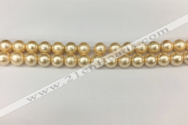 CSB2222 15.5 inches 8mm round wrinkled shell pearl beads wholesale