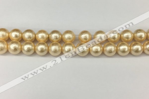 CSB2224 15.5 inches 12mm round wrinkled shell pearl beads wholesale