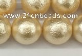 CSB2225 15.5 inches 14mm round wrinkled shell pearl beads wholesale