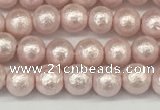 CSB2230 15.5 inches 4mm round wrinkled shell pearl beads wholesale