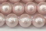 CSB2232 15.5 inches 8mm round wrinkled shell pearl beads wholesale