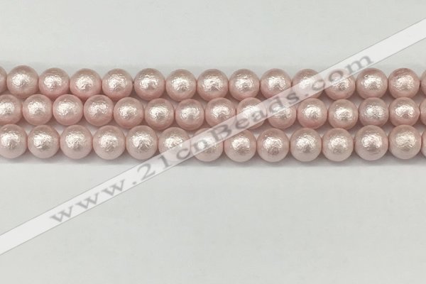 CSB2232 15.5 inches 8mm round wrinkled shell pearl beads wholesale