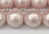 CSB2234 15.5 inches 12mm round wrinkled shell pearl beads wholesale