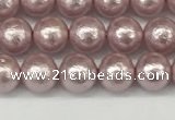 CSB2240 15.5 inches 4mm round wrinkled shell pearl beads wholesale