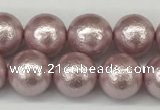 CSB2242 15.5 inches 8mm round wrinkled shell pearl beads wholesale