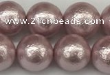 CSB2244 15.5 inches 12mm round wrinkled shell pearl beads wholesale