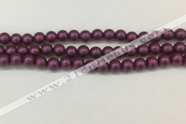 CSB2252 15.5 inches 8mm round wrinkled shell pearl beads wholesale