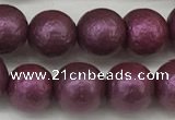 CSB2253 15.5 inches 10mm round wrinkled shell pearl beads wholesale