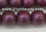 CSB2254 15.5 inches 12mm round wrinkled shell pearl beads wholesale