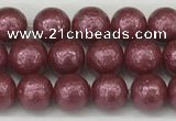 CSB2260 15.5 inches 4mm round wrinkled shell pearl beads wholesale