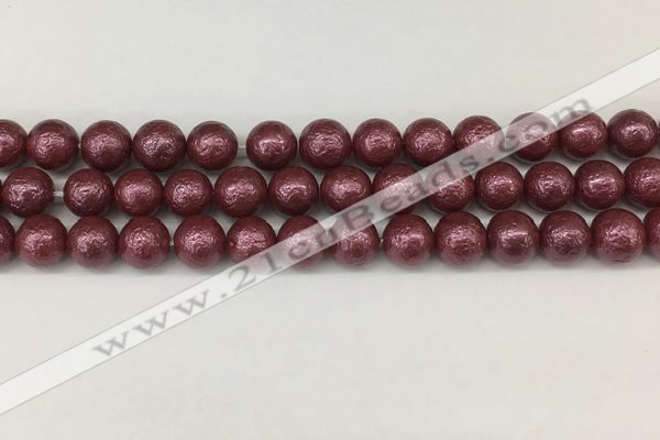 CSB2262 15.5 inches 8mm round wrinkled shell pearl beads wholesale