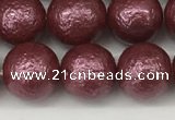 CSB2263 15.5 inches 10mm round wrinkled shell pearl beads wholesale