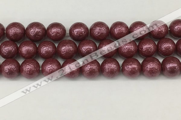 CSB2266 15.5 inches 16mm round wrinkled shell pearl beads wholesale